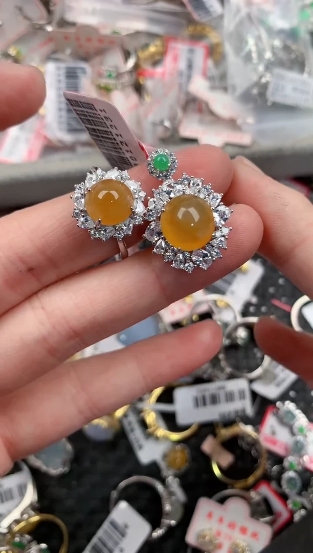 银S925镶嵌戒指翡翠司*12            6