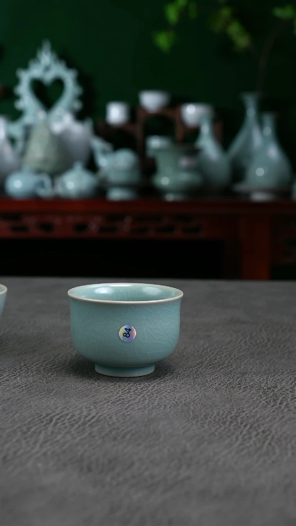 天青釉84号炉式杯精品-二