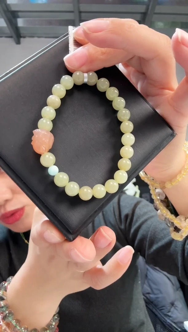 未镶嵌手链和田玉优2190 约8mm