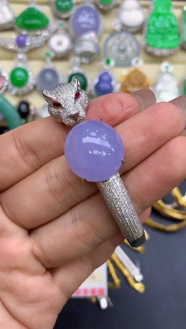 18K金镶嵌手镯翡翠434-中国好珍宝