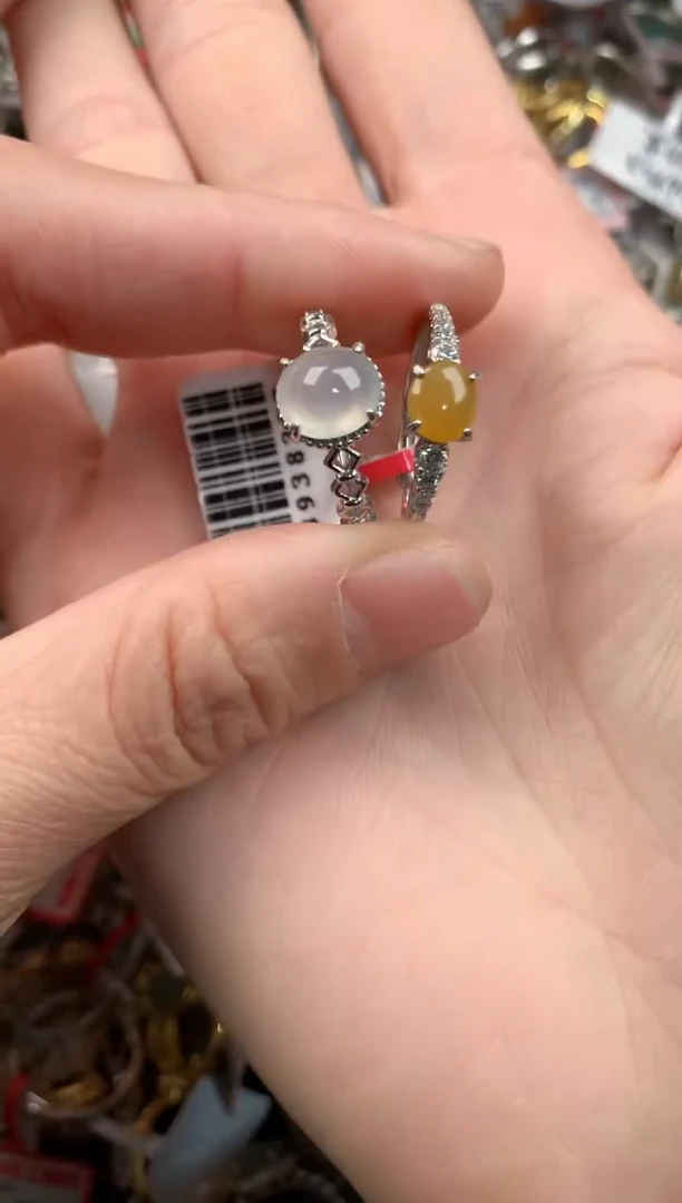 银S925镶嵌戒指翡翠111   6