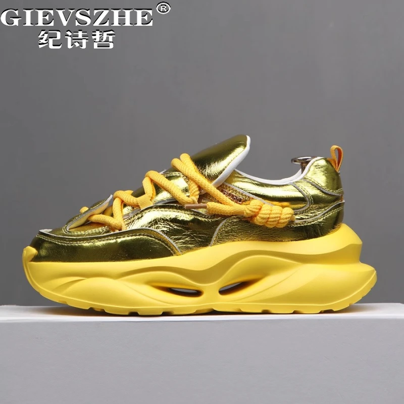 纪诗哲男鞋百搭厚底透气运动鞋男款时尚软底休闲鞋潮流增高老爹鞋