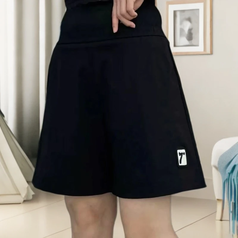 【小妹轻奢女装】水洗薄款夏季成人高腰短裤女款纯色高质感穿搭2858