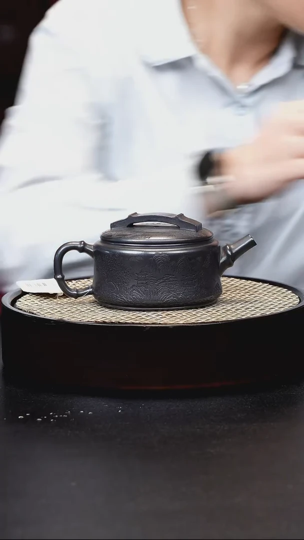 茶壶紫砂紫砂竹节汉瓦