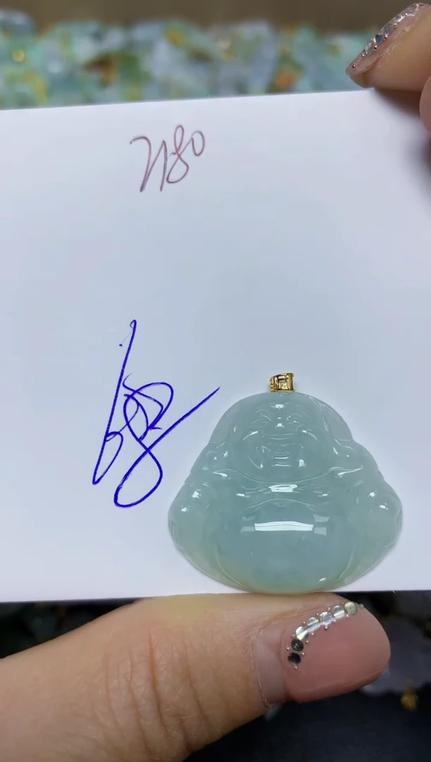 【闪购商品】翡翠挂件18K金镶嵌 天然翡翠A货