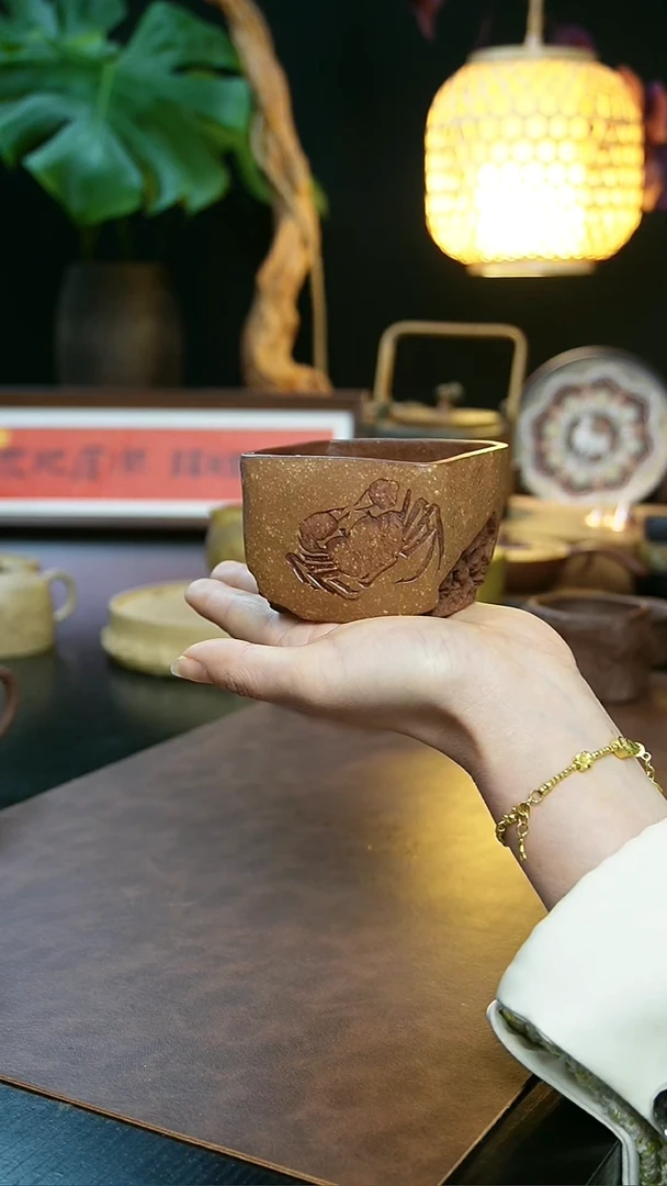 【闪购商品】紫砂茶杯全手横财四方将军主人杯