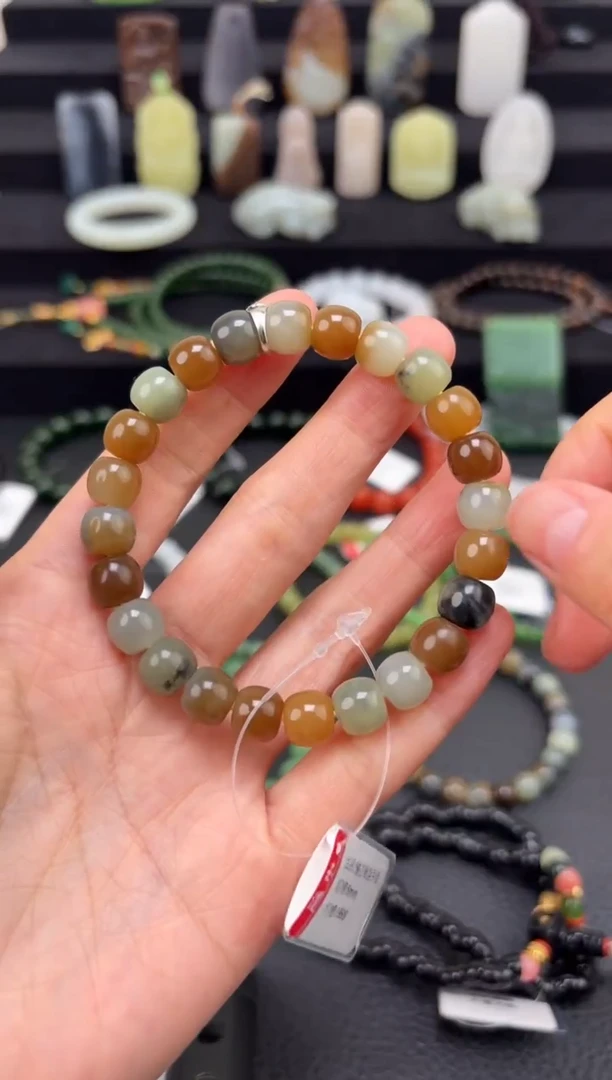 未镶嵌和田玉挂件9mm楼兰老型手串