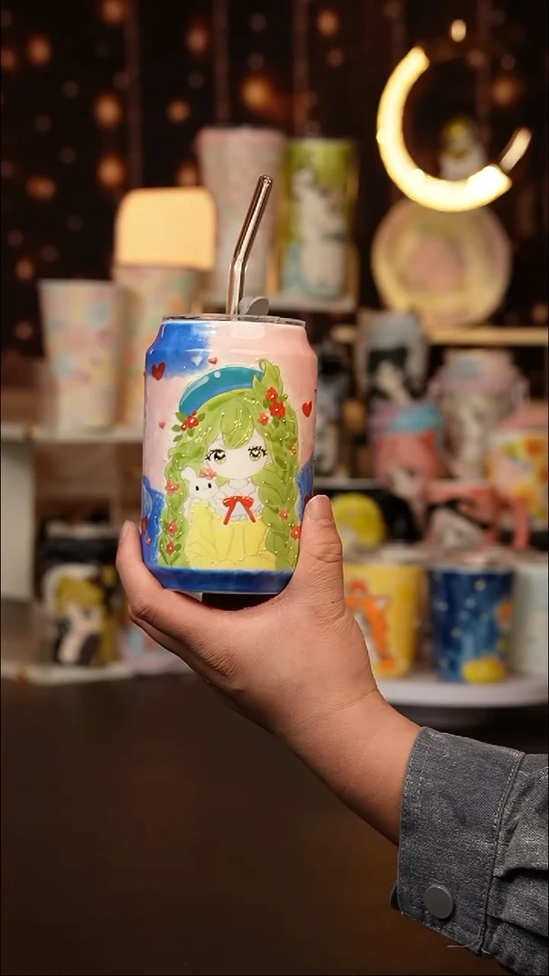 (玉泥）景德镇手工手绘文创陶瓷杯