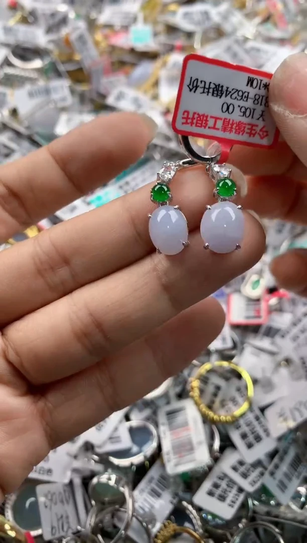 银S925镶嵌戒指翡翠555---2