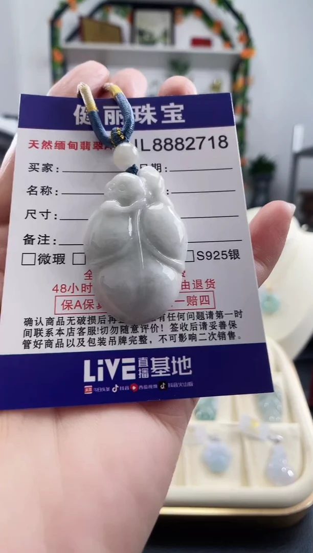颈饰未镶嵌翡翠天然缅甸翡翠 大业有成(一物一证)