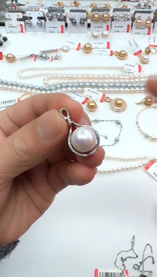 【闪购商品】淡水珍珠AQ银S925镶嵌珍珠吊坠@@V313