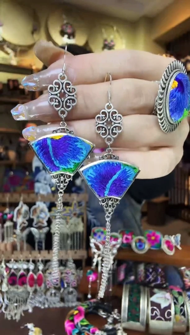 刺绣非遗刺绣民族风耳环