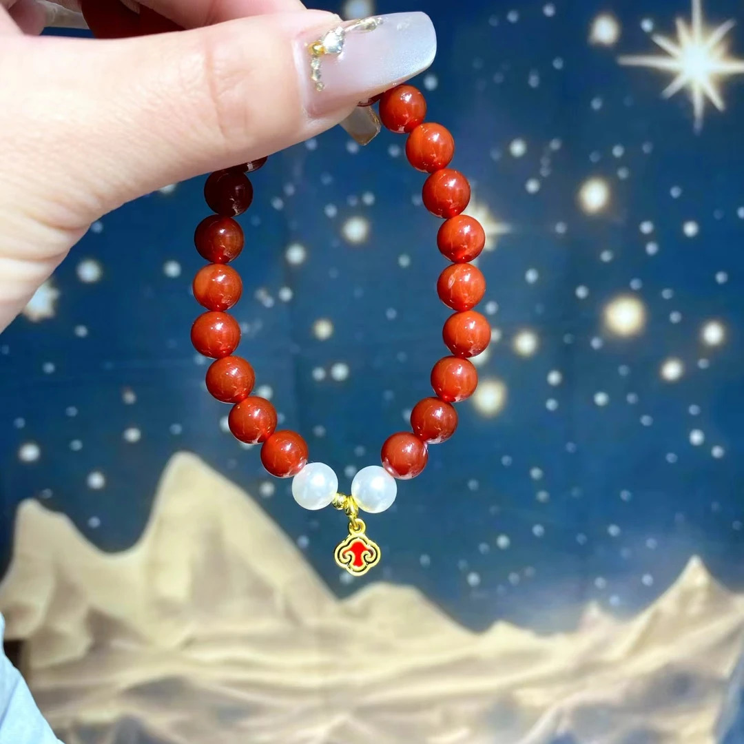 红玛瑙单圈手串天然微瑕多样性发其一