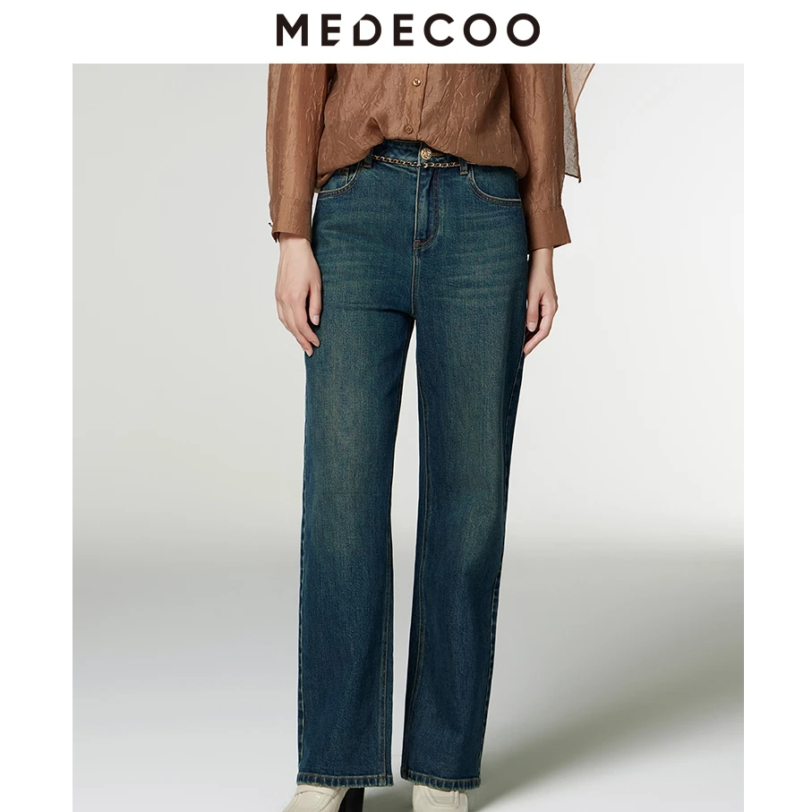 【妍妍专属】墨蒂珂牛仔裤直筒修身显瘦休闲裤MID80708