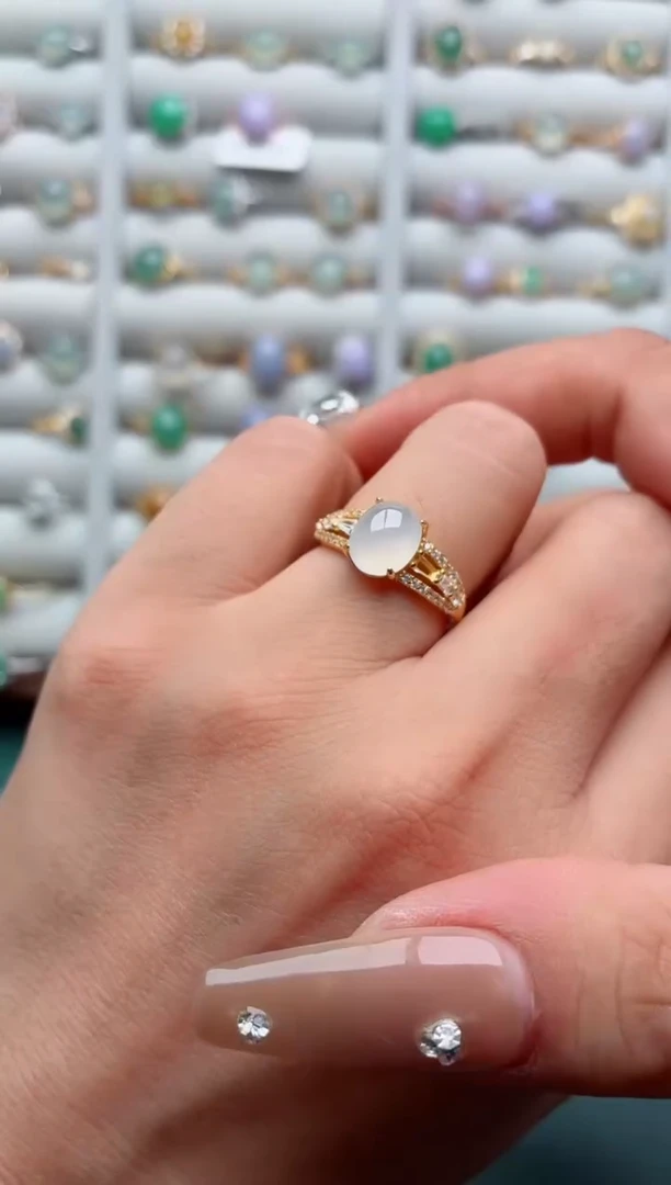 银S925镶嵌戒指翡翠.