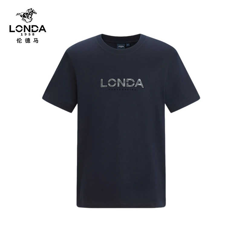 【LONDA伦德马】夏季男士字母印花轻肤透气圆领男t恤短袖上衣2315