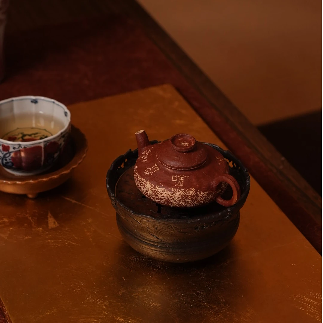 预 直径11cm建水壶承葫芦陶泥手工铜盖白银纯手工主人杯干泡