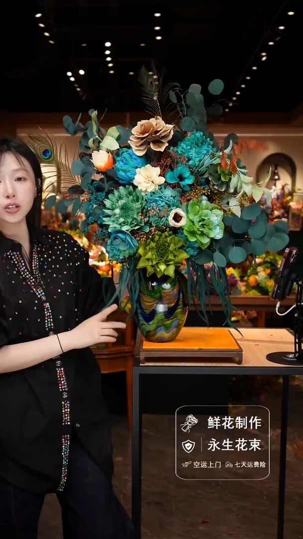 琉璃手工艺品手工花器花束空运包邮送货上门-以图片为准