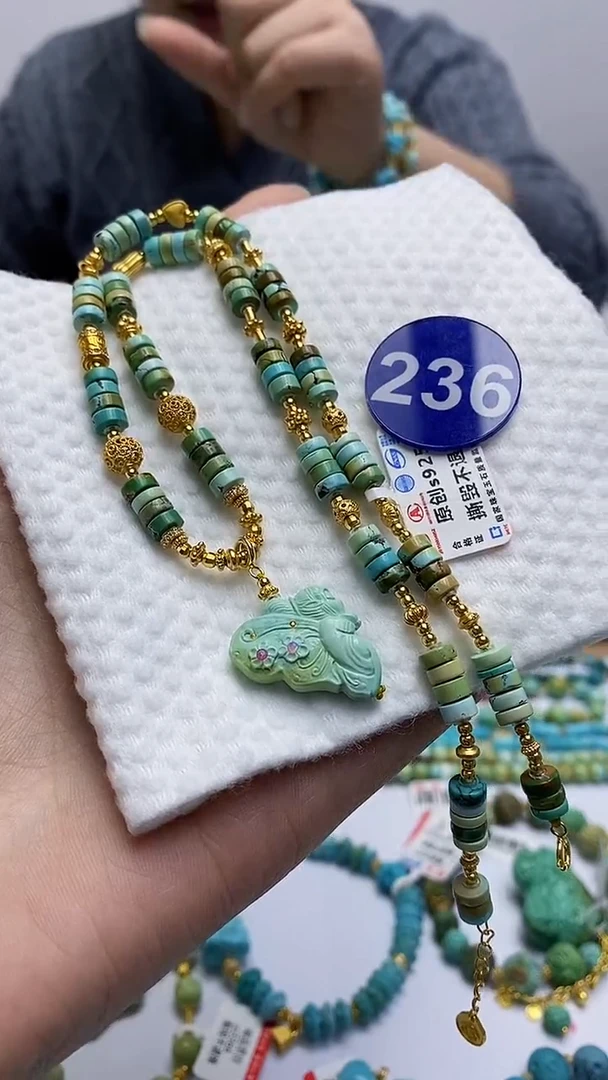 【闪购商品】绿松石项链银S925镶嵌236