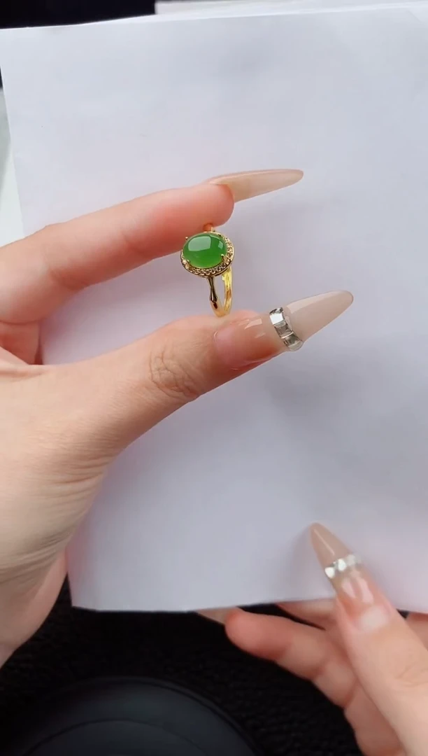 未镶嵌戒指和田玉555碎玉微色差T66