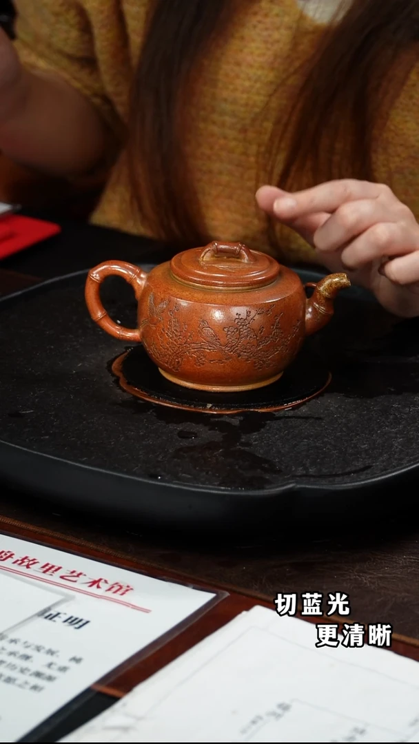 茶壶紫砂顾顺芝 竹影清风45 古法烧 320毫升 蒋蓉