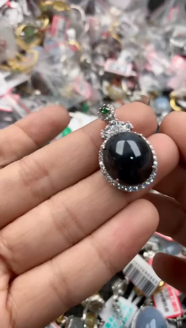 银S925镶嵌戒指翡翠10            5