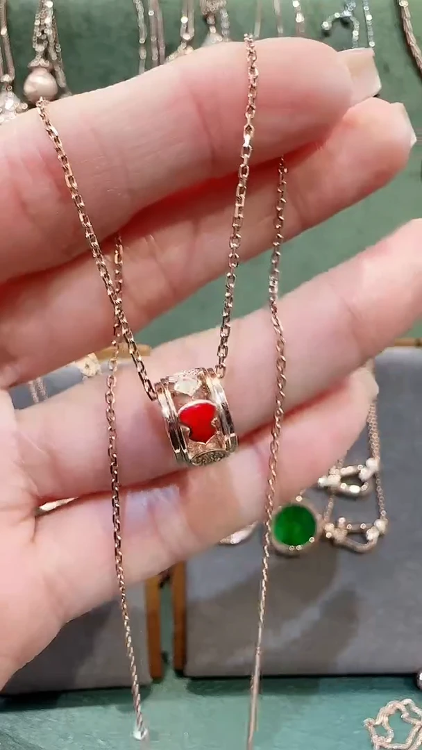 【闪购商品】钻石吊坠(不含链)18K金镶嵌18K金钻石路路通吊坠