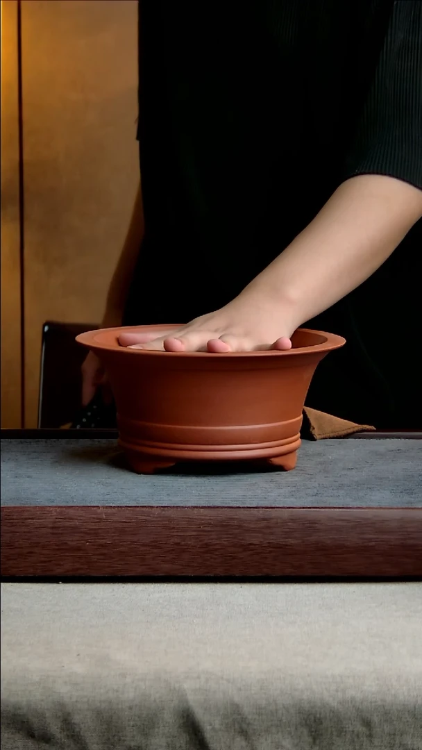 紫砂花盆19.5*9.5内径紫砂花盆