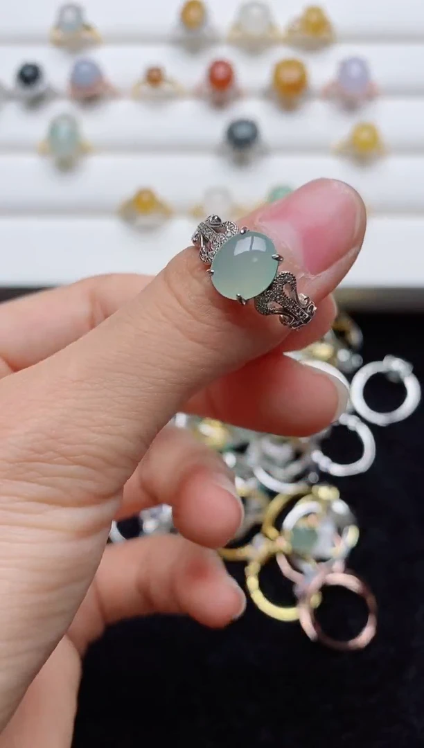 翡翠戒指银S925镶嵌.....