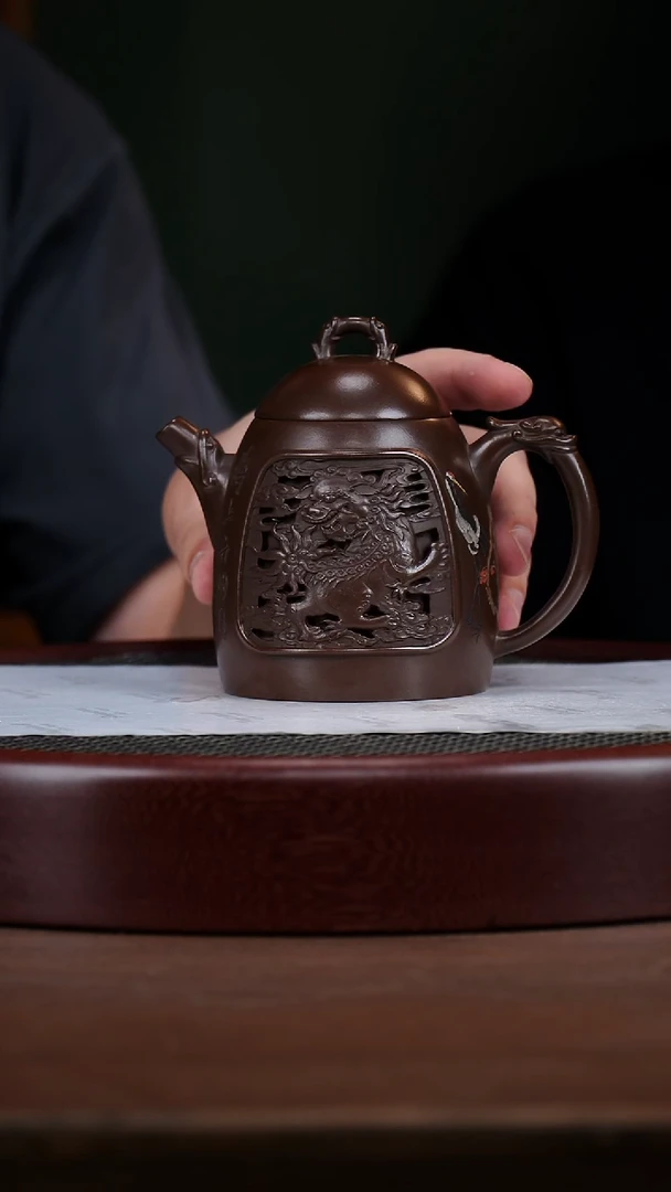 茶壶紫砂106XZQ龙韵 老紫泥350cc