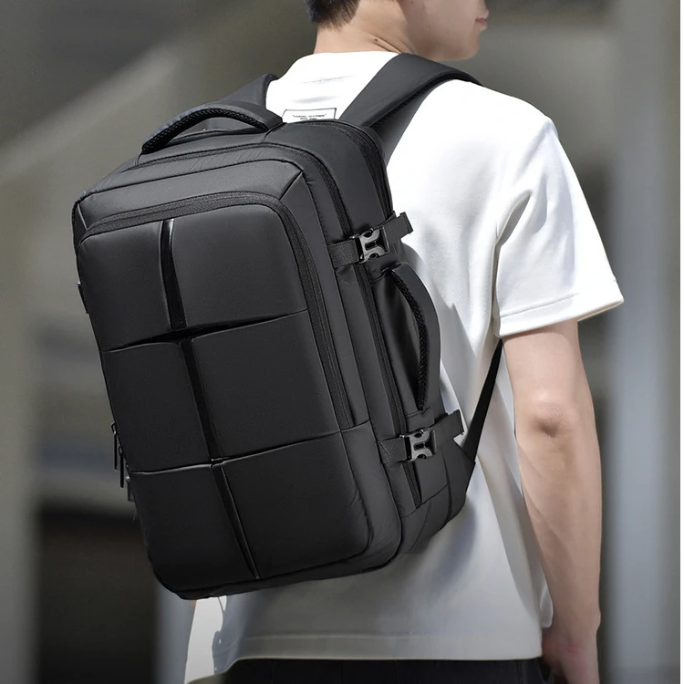 双肩电脑包学院风新款大容量商务通勤男士双肩休闲防水扩容旅行包