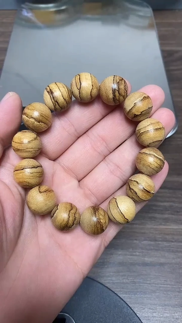 手串沉香源TC08008沉香天然野达拉干花珠虎斑单圈