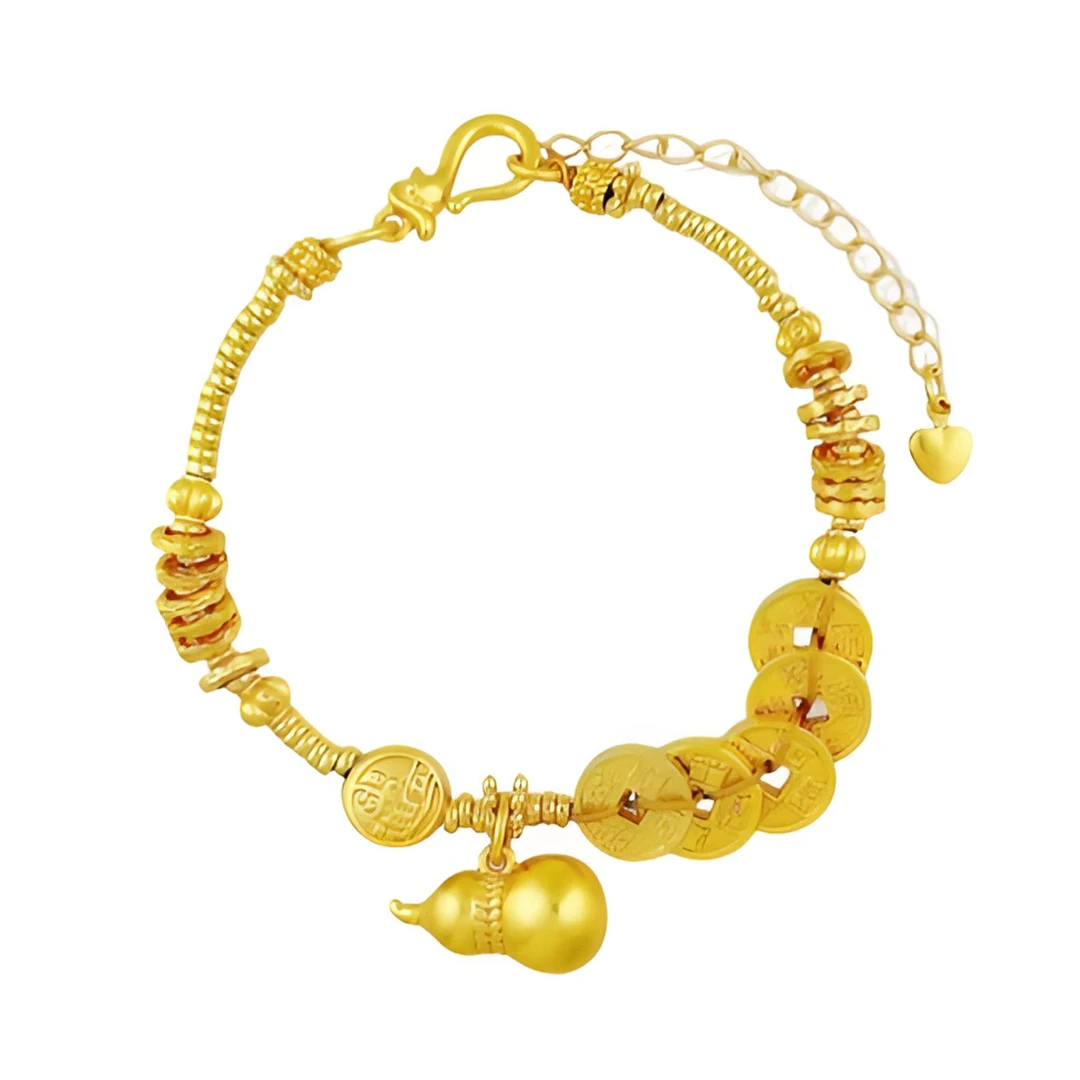 金色葫芦五帝钱手链 盘缠手链 时尚女款