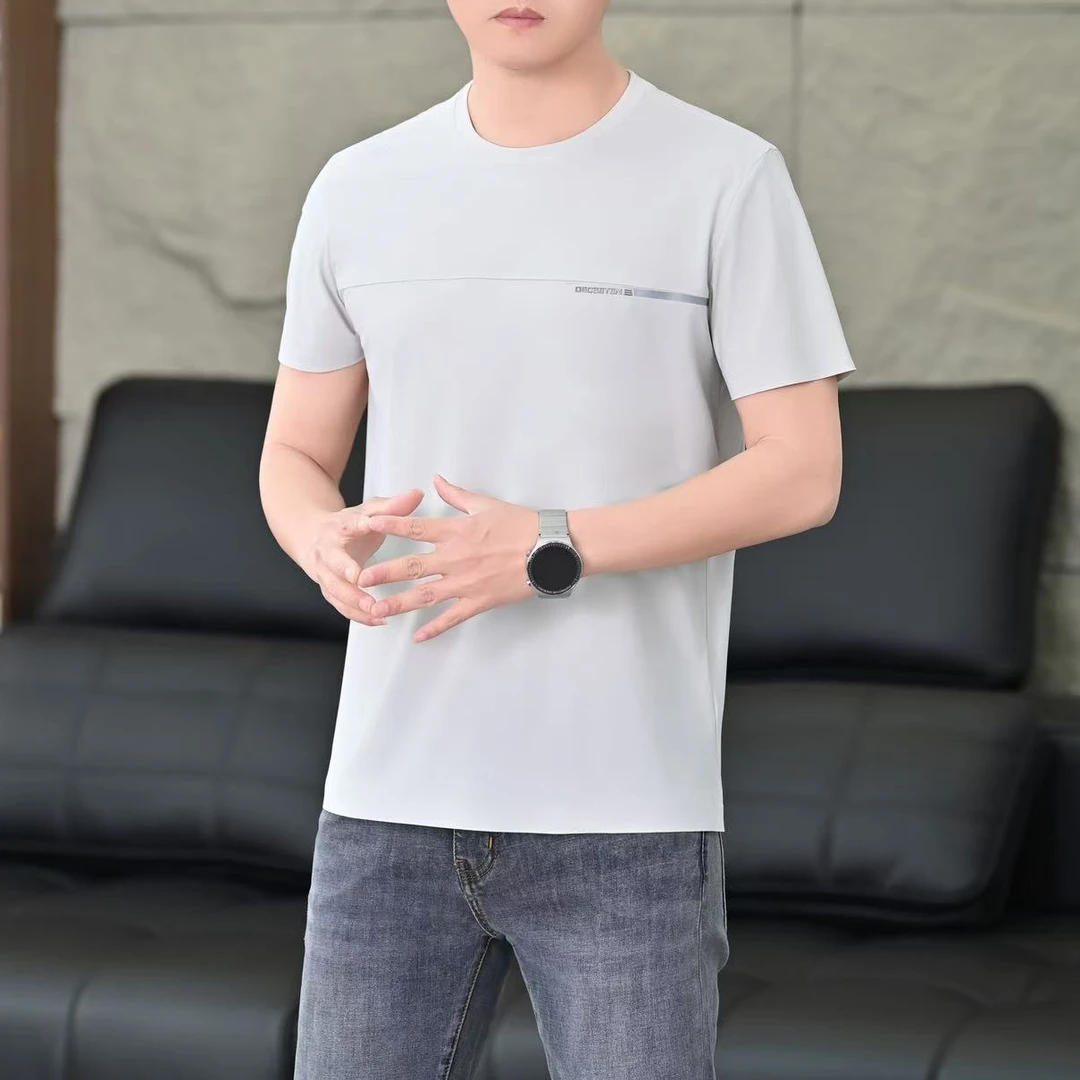 【冰丝无痕速干T】夏季男士透气圆领百搭休闲短袖T恤（376）