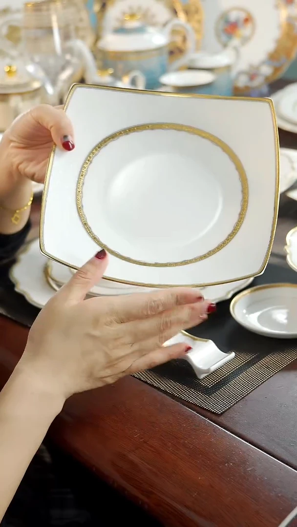 瓷片8英寸方形深菜盘1个