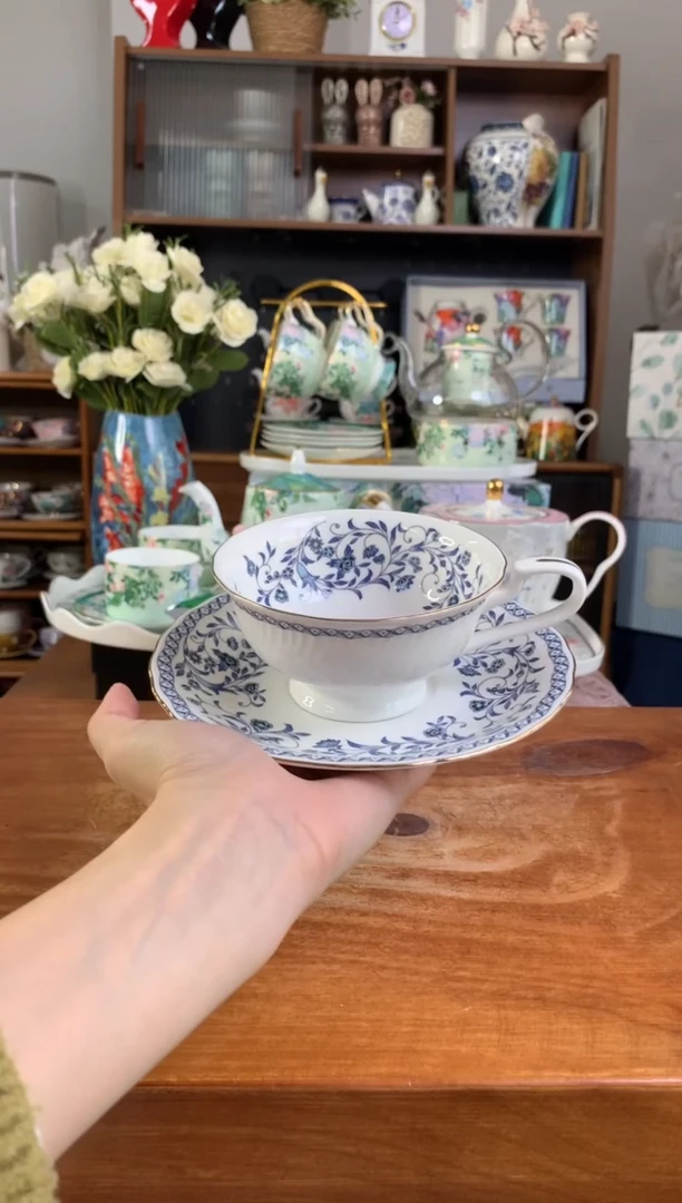 陶瓷【新品体验】青花骨瓷杯碟