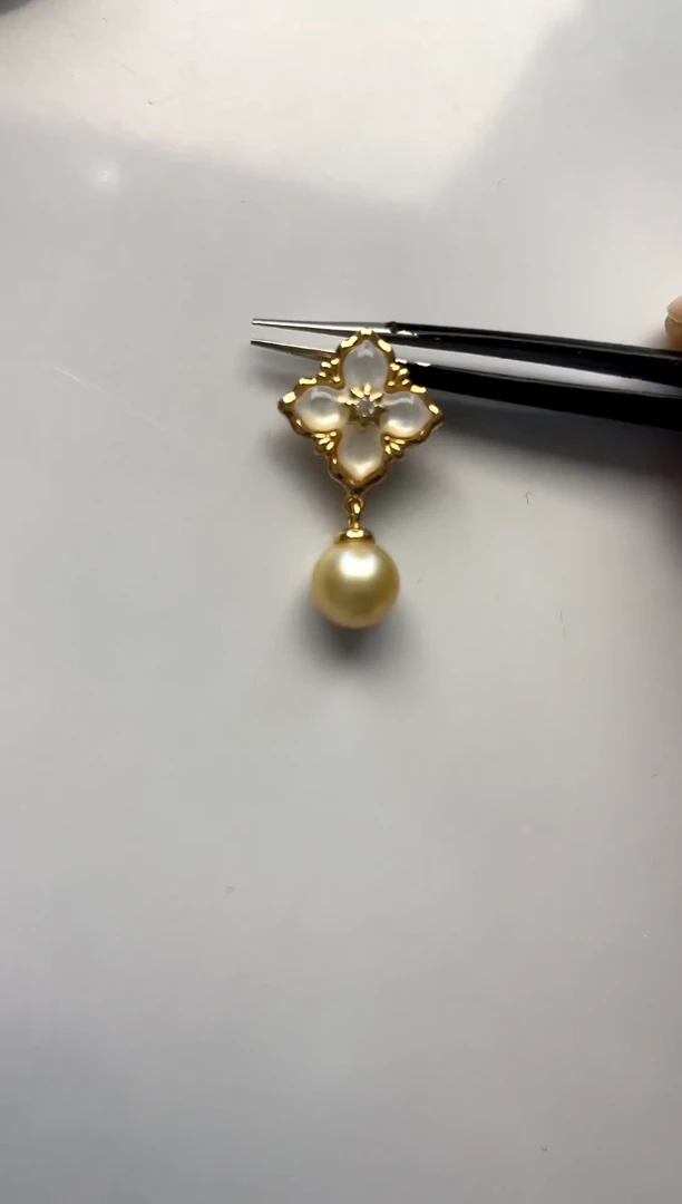 海水珍珠银S925镶嵌颈饰7-8