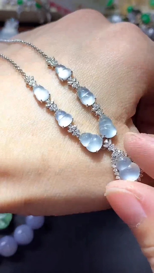 颈饰18K金镶嵌翡翠463-中国好珍宝