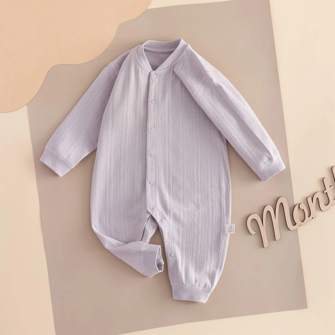 婴幼儿秋冬纯棉哈衣男女宝宝幼儿婴儿连体衣长袖新生儿无骨爬服