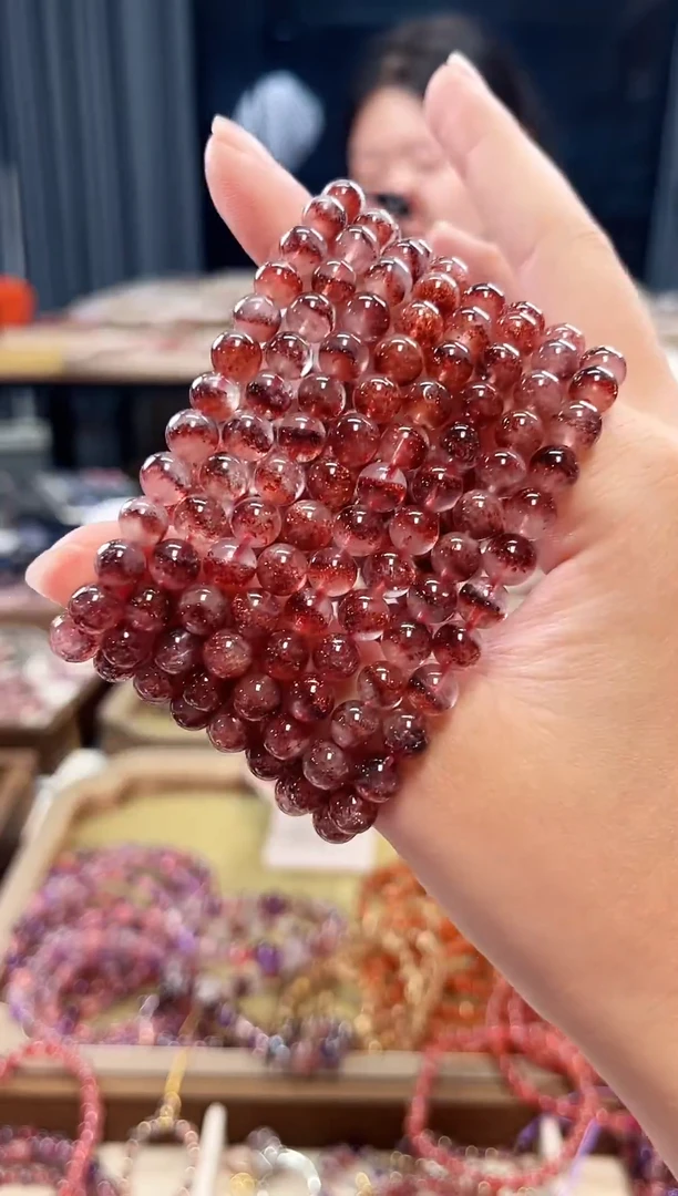 未镶嵌手串水晶金草莓超七单圈手串6mm【多样性发一】