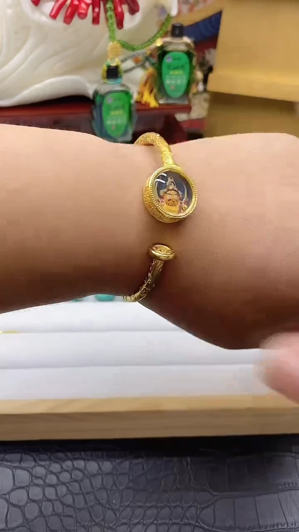 查罗石合金新款黄财财镯子