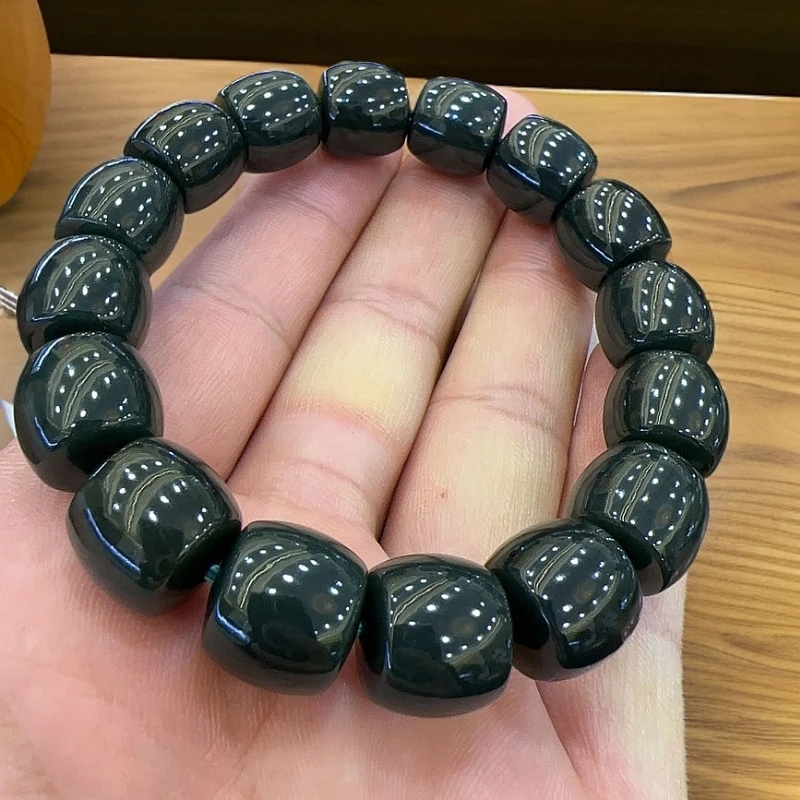 和田玉黑青手串#和田玉#手串老型