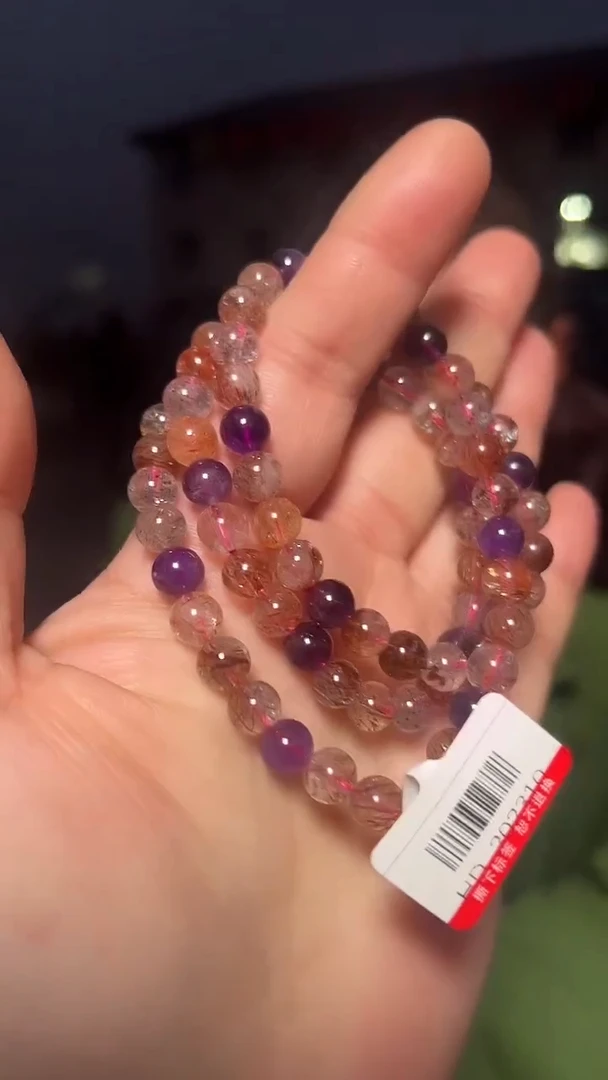 【闪购商品】水晶手链未镶嵌天然黑金彩超多圈手串多样性发一6mm