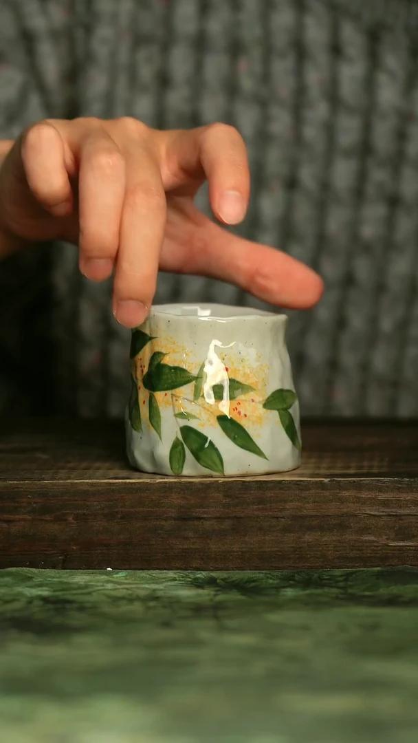 釉下彩陶瓷青诗集手工手绘瓷器