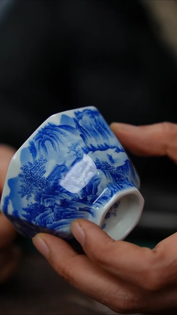 不****）八方杯-青花单杯