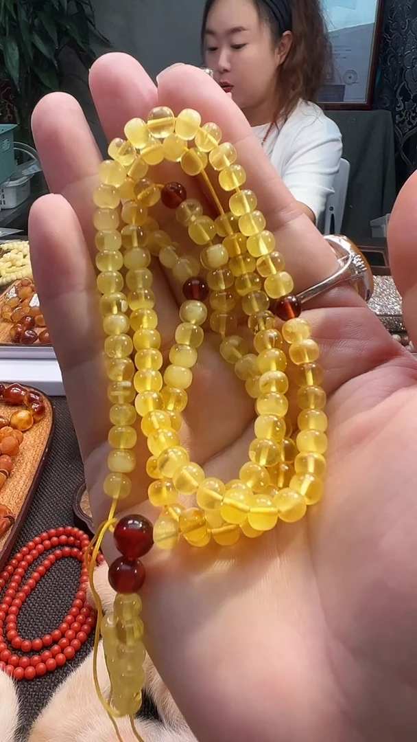 未镶嵌颈饰蜜蜡6+蜜蜡老型108多圈