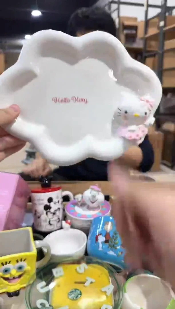 瓷片原盒kt猫云朵盘
