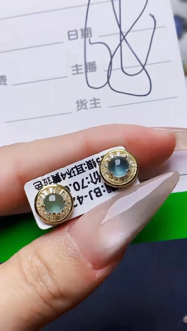 银S925镶嵌戒指翡翠7072