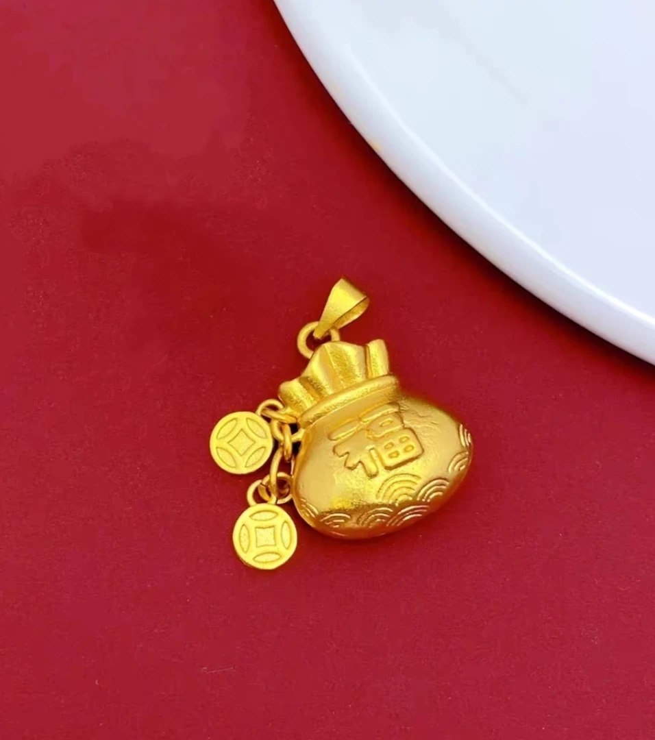 合金吊坠 （新款来袭）钱袋子来财聚财轻奢百搭饰品