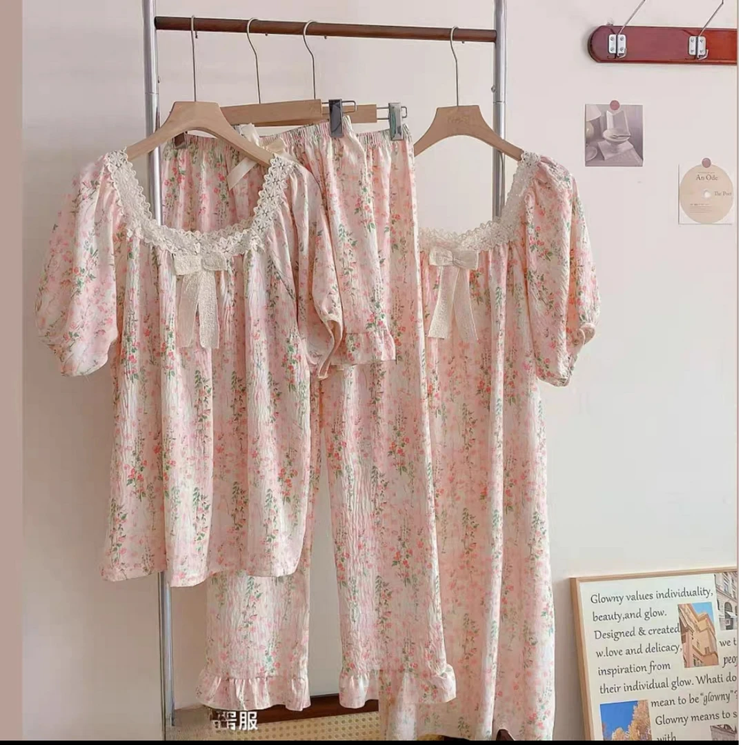 【新号开播】拍一发四女睡衣短袖夏季甜美大码家居服套装